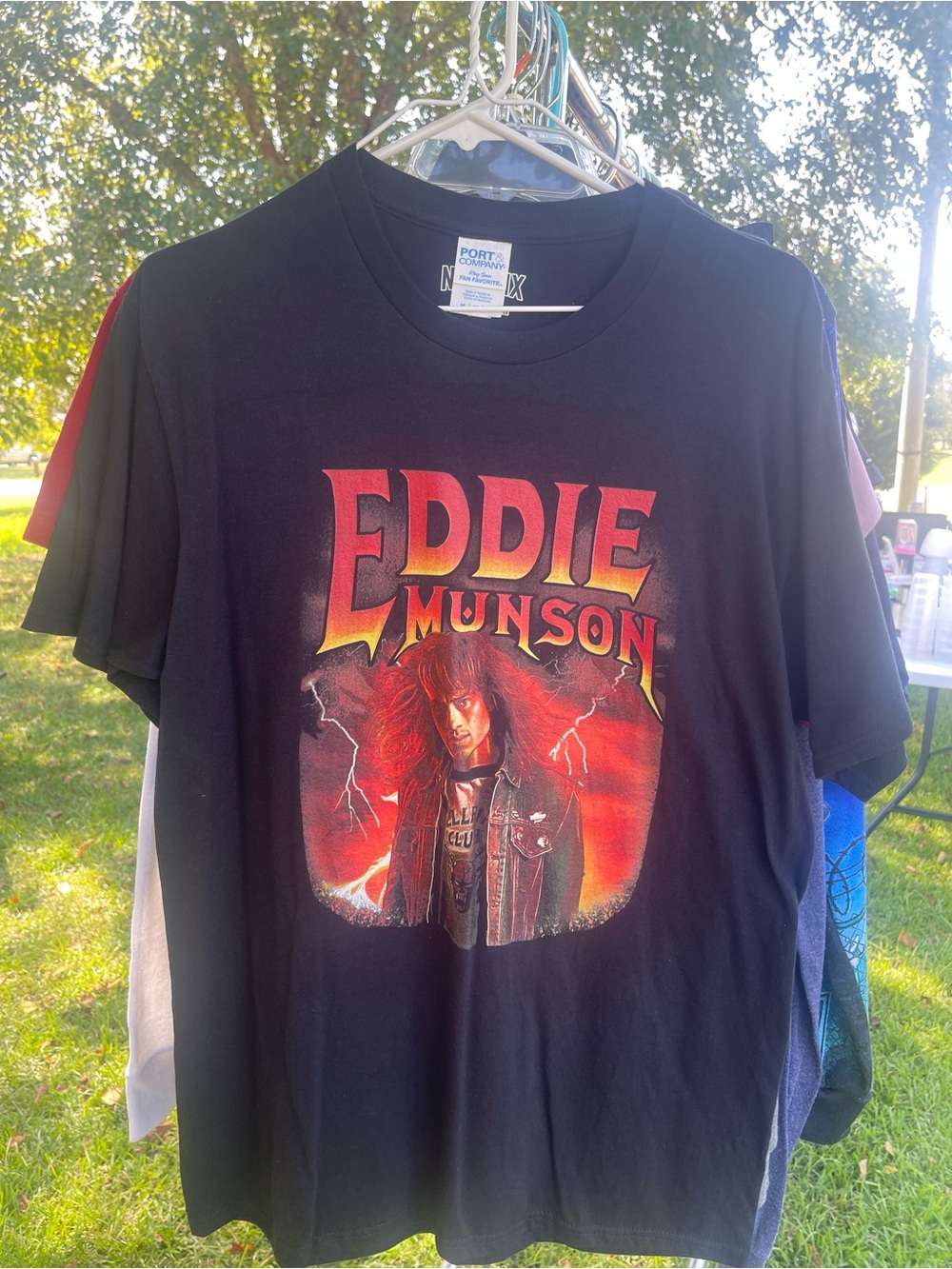 Port and Company Black Eddie Munson Graphic Tee